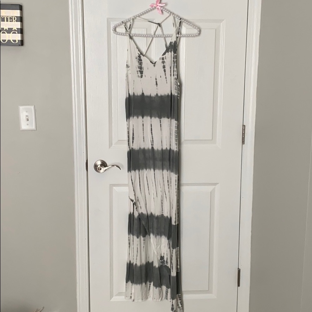 Grey and white tie dye dress